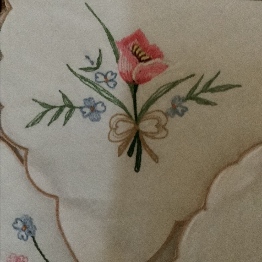 CLEARANCE. NWOT Vintage Hand embroidered bread basket cozy. Never used.